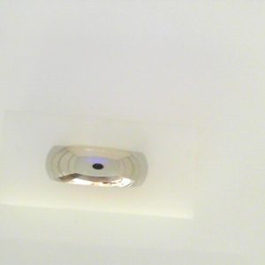 White Cobalt Polished Band Ring 
Size: 10