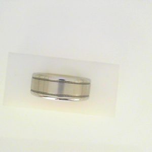 White Cobalt Satin Band Ring 
Size: 10