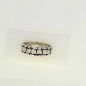 White Cobalt Polished Band Ring 
Size: 10