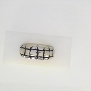 White Cobalt Polished Band Ring 
Size: 10
