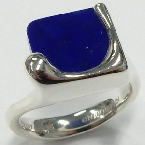Tiffany sterling silver Splash Elsa Peretti lapis ring size 4.5, 4.4gr